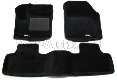 Коврики в салон Range Rover Evoque Sotra 3D Lux черный (задний ряд сплошной)