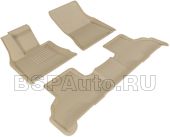 Коврики в салон BMW X6 (F16/ F86) Sotra 3D Lux бежевый (задний ряд сплошной)