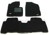 Коврики в салон Hyundai Santa FE 3 Sotra 3D Lux черный (задний ряд сплошной)